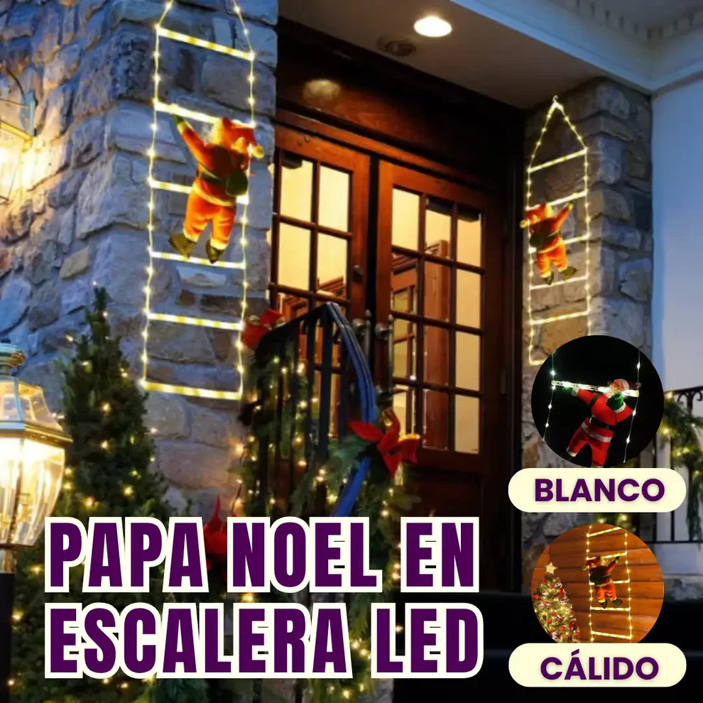 Escalera Led Con Papa Noel