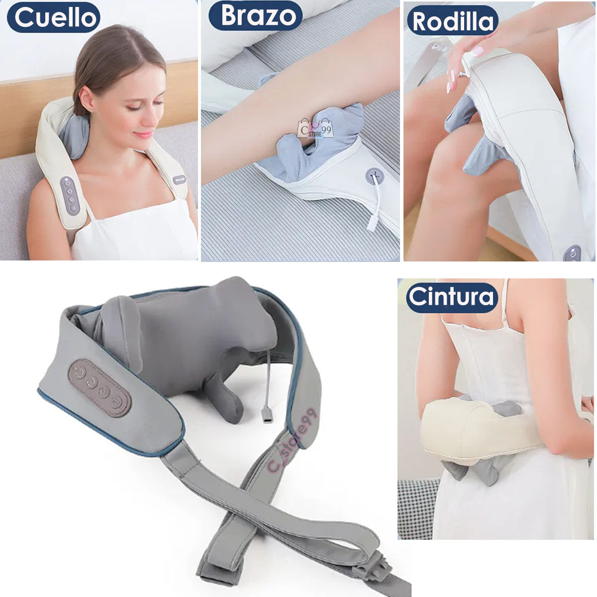 FlexSage™ 3D- Masajeador Inteligente Cuello, Espalda y Piernas