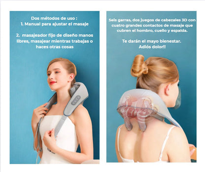 FlexSage™ 3D- Masajeador Inteligente Cuello, Espalda y Piernas