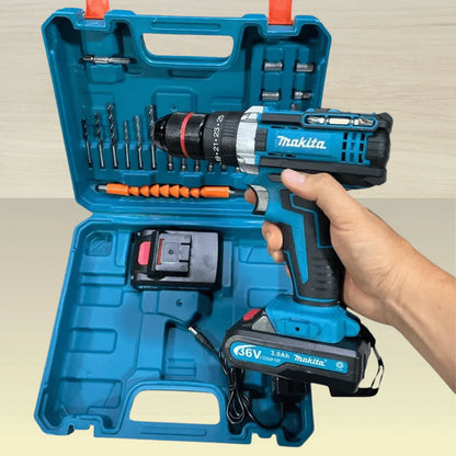 Taladro Inalámbrico con Percutor + 36V + Maletín