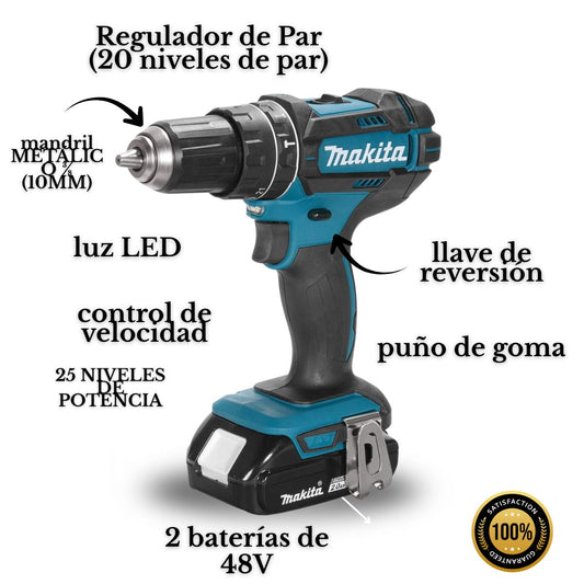 Taladro Inalámbrico con Percutor + 36V + Maletín